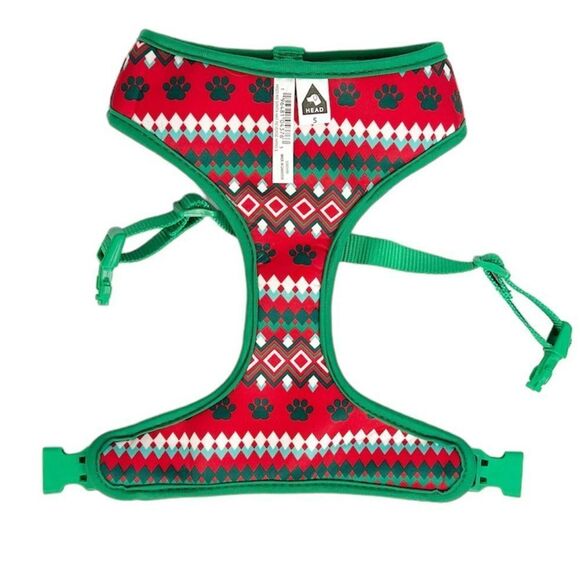 Merry & Bright Green Santa Hat Christmas Holiday Reversible Dog Harness Small - Picture 3 of 5